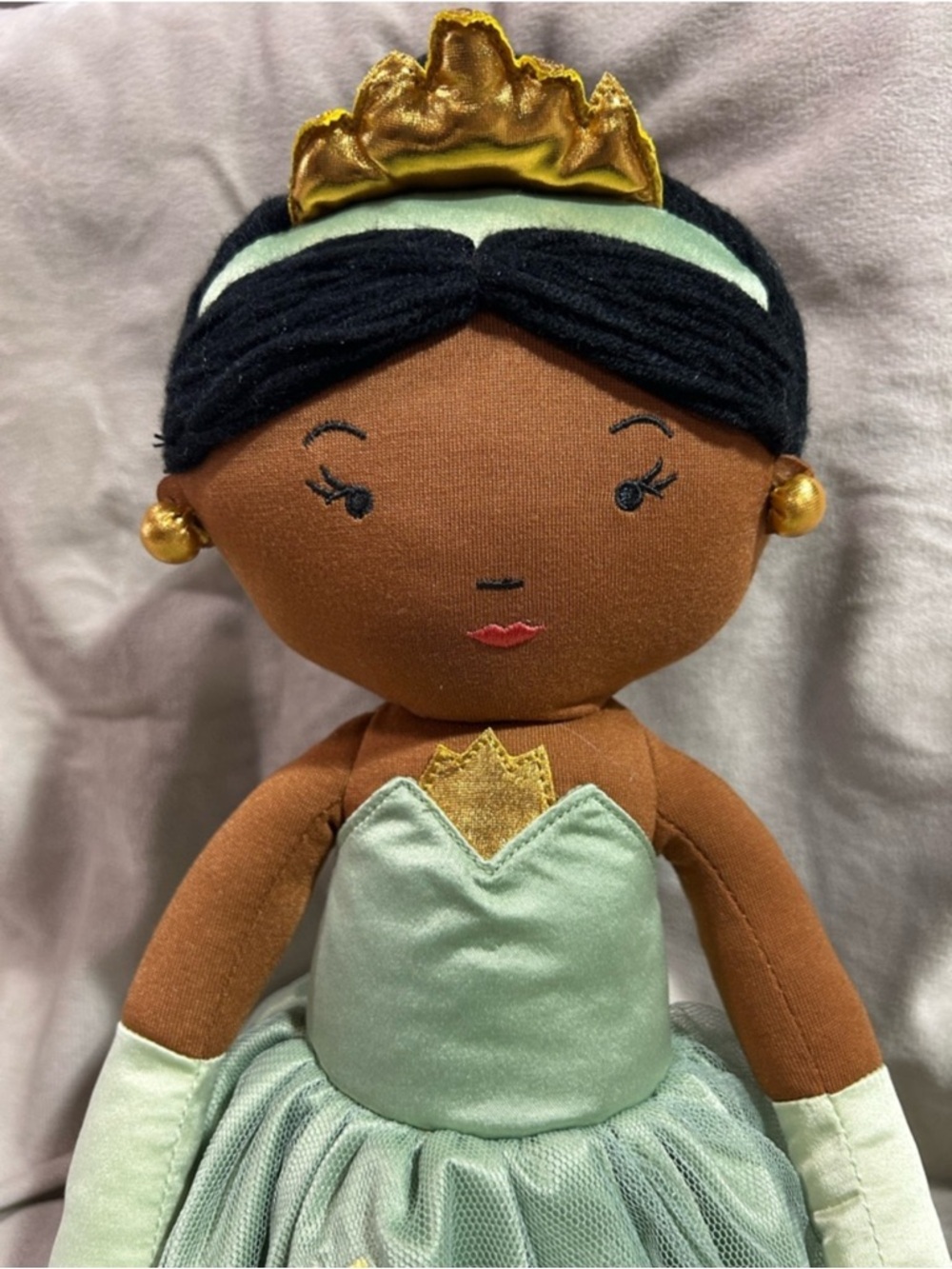 Disney Princess Tiana Plush Doll in Green and Gold - Picture 2 of 5